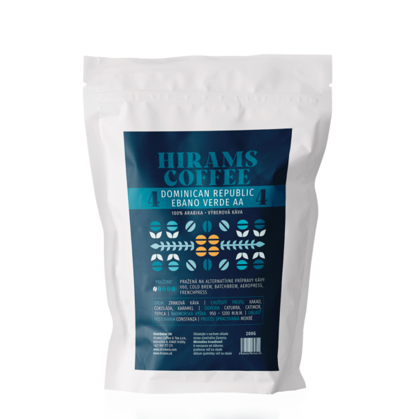 Hirams Coffee - 100% Arabika Dominican Republic Ebano Verde AA 200 g
